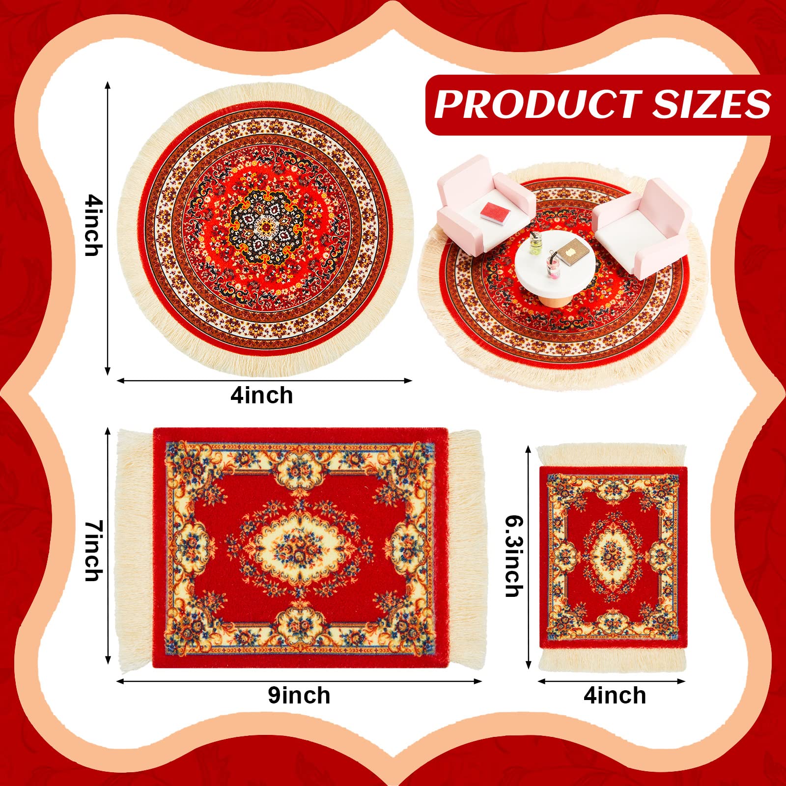 Amazon | ミニチュアドールハウスアクセサリー4点 織られたドール